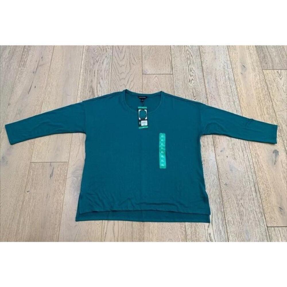 Banana Republic Women's Scoop Neck Long Sleeve Top Green Size XL Brand New J8
